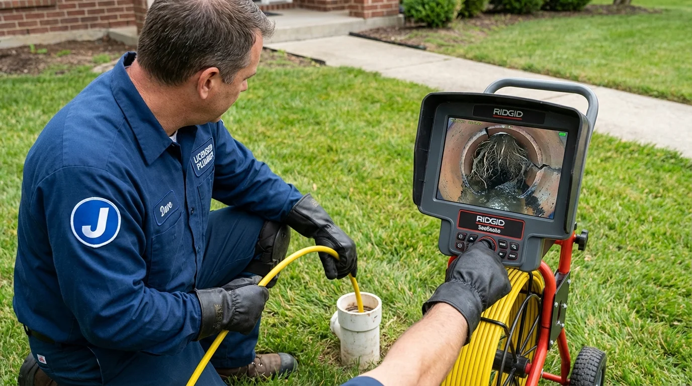 Sewer camera inspection being performed by Johns Plumbing LLC in Secaucus